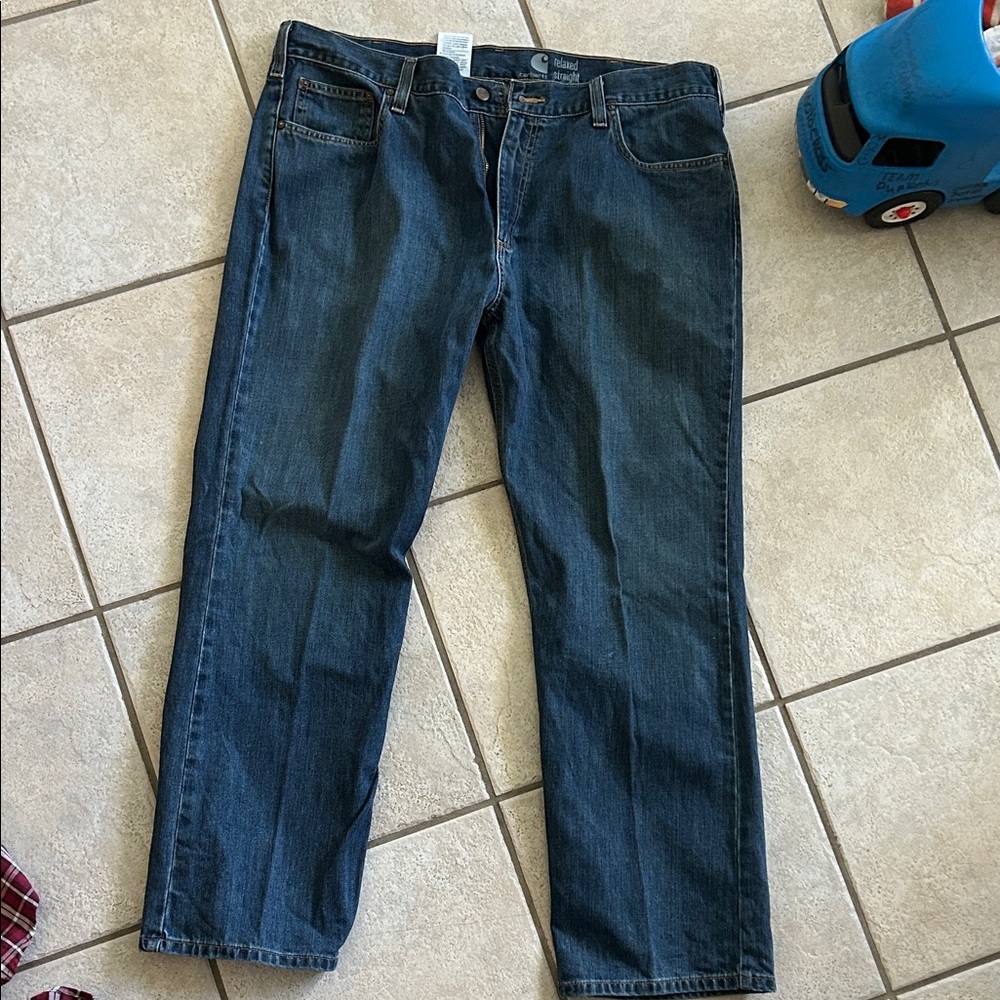 Carhartt Men's Relaxed Fit Jeans in Dark Blue